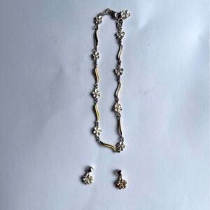 Plumeria bracelet/anklet and two pendants